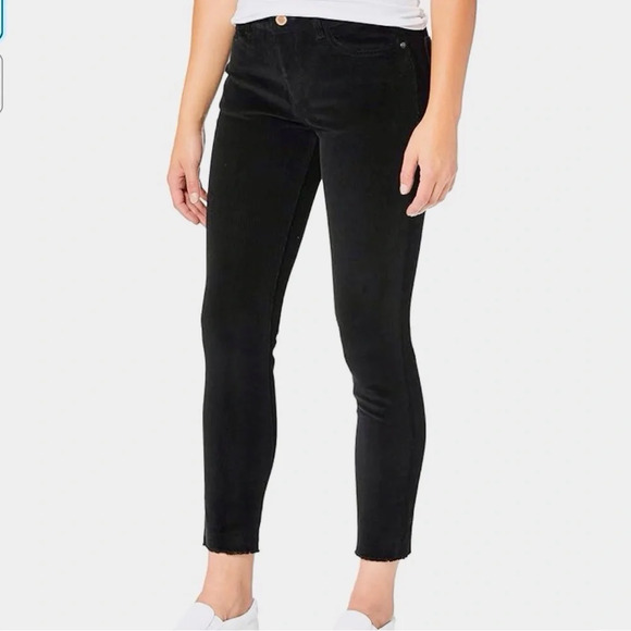 DL1961 Insta Sculpt Margaux Black Wexler Mid Rise Raw Fray Hem Stretch 29 30 - Picture 1 of 10